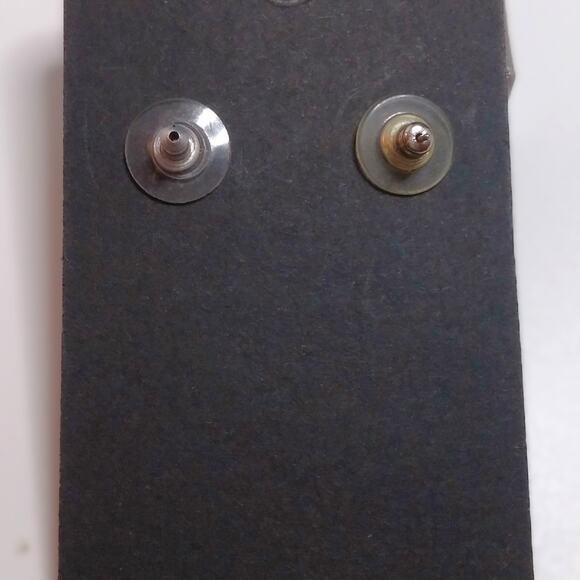 Vintage Sterling Silver Half Hoop Earrings Twisted Rope Heart Crystal Accents - Picture 5 of 15